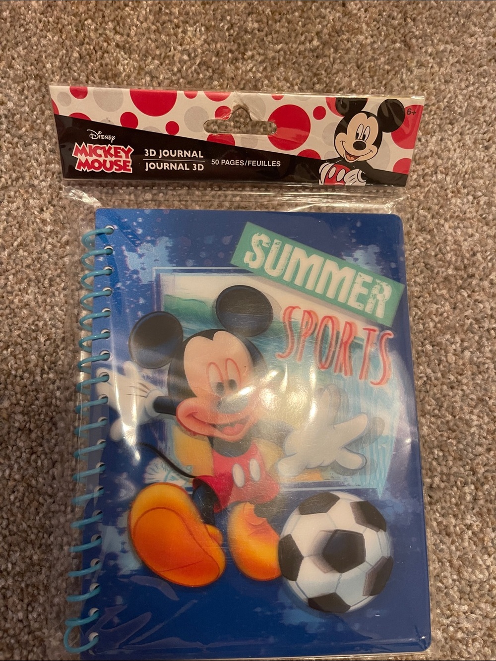 Disney Mickey Mouse Blue Spiral 'Summer Sports' 3D Journal